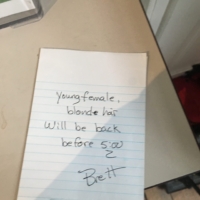 Left my battery pack to charge at the Parks Department for an hour. Ranger wrote this about me. :P