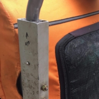 Faith's new stroller bar attachment!