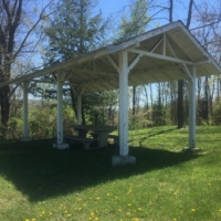 When you're walking on a treacherous stretch of RT. 50 and come across a random picnic table ...
