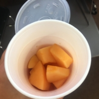The librarian at Carnegie gave me a cup of cantaloupe!