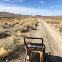 Faith & I get some respite from RT. 50 on a dusty four wheeler track