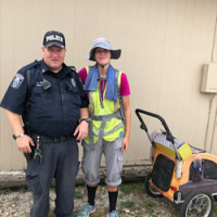 Zach, an officer from Wakeeney, Kansas, offered to host me for two nights! And for once, I remembered to ask a Trail Angel for their picture