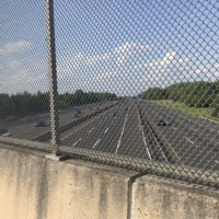 We cross over interstate 95. It has 12 lanes with traffic raging to and from NYC!