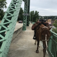 The bridge over the Kiskiminetas River has a pedestrian walkway in Leechburg.