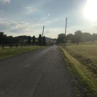 This is a beautiful place to be stuck at. Just as I'm staring longingly into the fields surrounding us, wishing we could be among their grasses for the night .... (1/2)