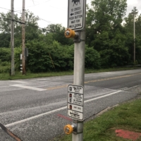 I have never seen a pedestrian crossing button ... for horseback riders! Ha!